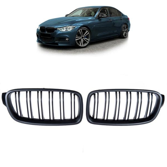 KÜHLERGRILL GRILL DOPPELSTEG passend für BMW 3ER F30 F31 AB 11-19 SCHWARZ MATT