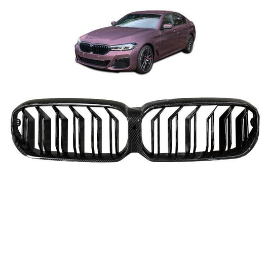 Sportgrill Kühlergrill kompatibel mit passend für BMW 5er G30 / G31 20- Carbon Look