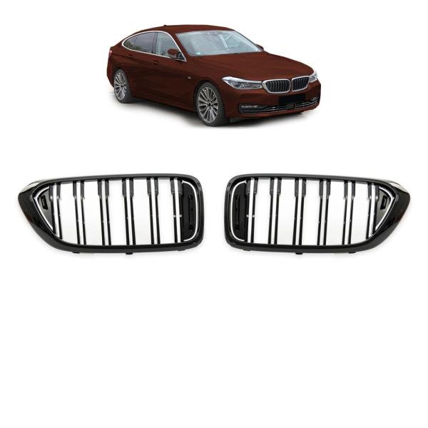 Sportgrill Kühlergrill kompatibel mit passend für BMW 6er Gran Turismo G32  17-20 glanz schwarz