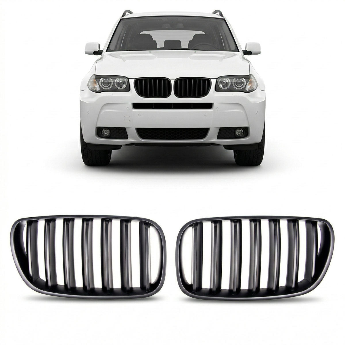 Matt Black Single Line Front Grille passend für BMW X3 (E83) 2006-2010 – Bild 1