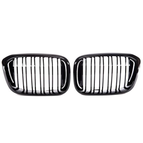 adapté pour BMW X3 X4 G01 G02 CALANDRE DOUBLE LAME NOIR BRILLANT