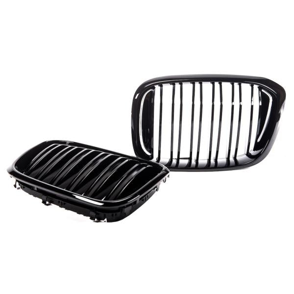 adapté pour BMW X3 X4 G01 G02 CALANDRE DOUBLE LAME NOIR BRILLANT