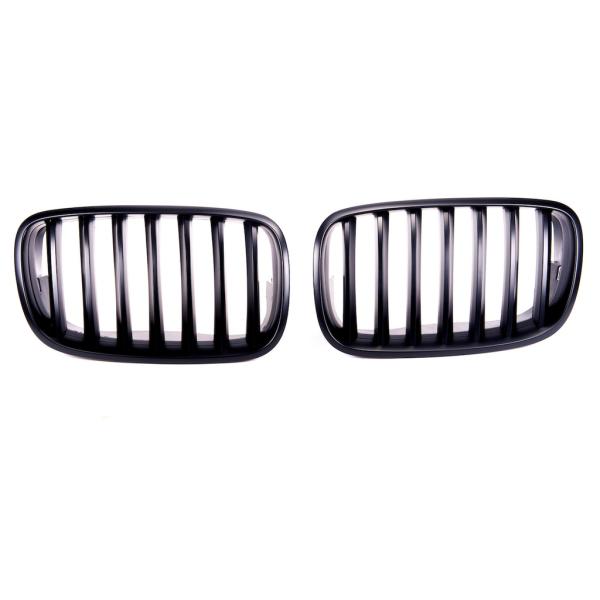 Kühlergrill / Sportgrill schwarz matt passend für BMW X5 X6 E70 E71 E72 08-14