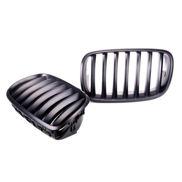 Kühlergrill / Sportgrill schwarz matt passend für BMW X5 X6 E70 E71 E72 08-14