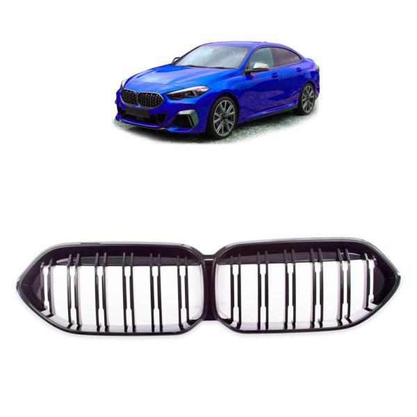 Set Sport Doppelsteg Kühlergrill schwarz Glanz passt passend für BMW 2er F44 Grand Coupe