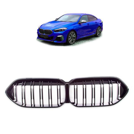 Set Sport Doppelsteg Kühlergrill schwarz Glanz passt passend für BMW 2er F44 Grand Coupe