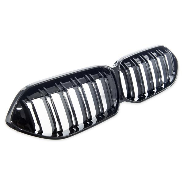 Set Sport Doppelsteg Kühlergrill schwarz Glanz passt passend für BMW 2er F44 Grand Coupe