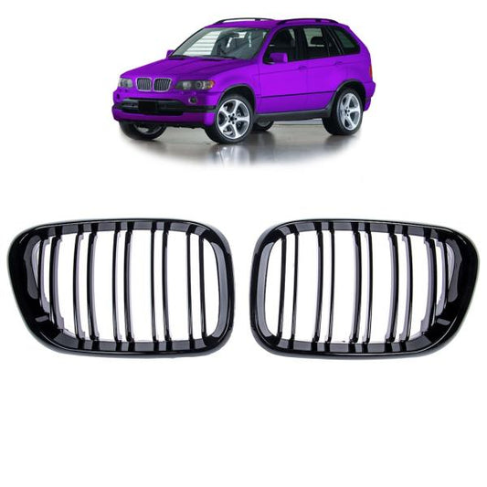 Sportgrill Kühlergrill kompatibel mit passend für BMW X5 E53 / 00-03 glanz schwarz