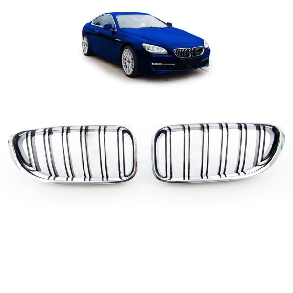 Sportgrill Kühlergrill kompatibel mit passend für BMW 6er F12 / F13 11-18 Chrom schwarz