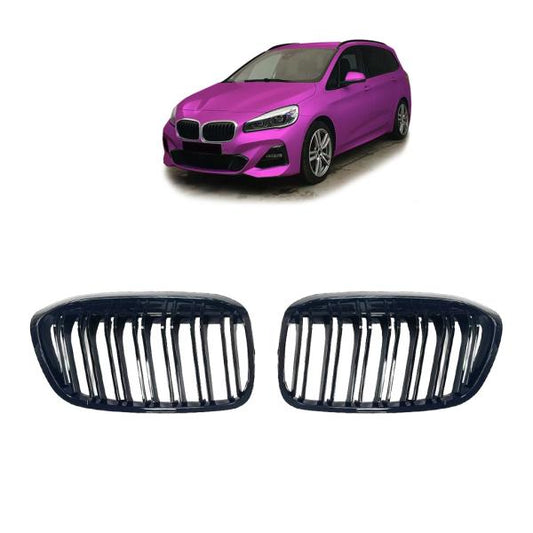 Sportgrill Kühlergrill Doppelsteg kompatibel mit passend für BMW 2er F45 / F46 18-21 glanz schwarz