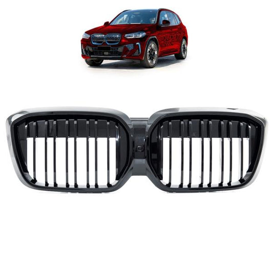 Sportgrill Kühlergrill kompatibel mit passend für BMW iX3 G08 21- glanz schwarz