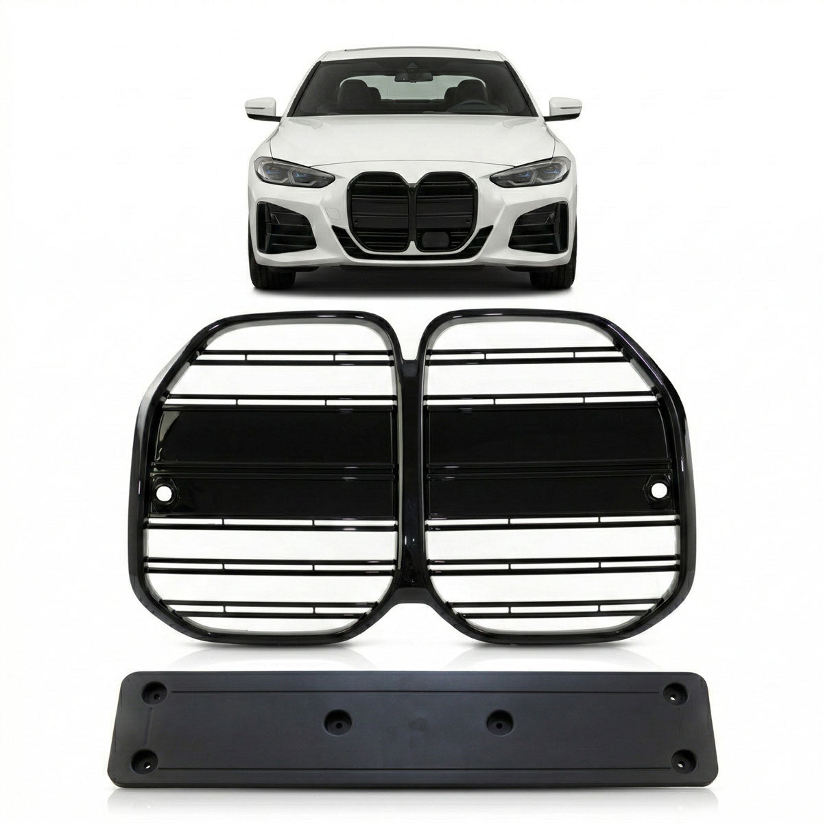 Front Grille Gloss Black Dual Line passend für BMW 4 Series G22 G23 2021+ – Bild 1