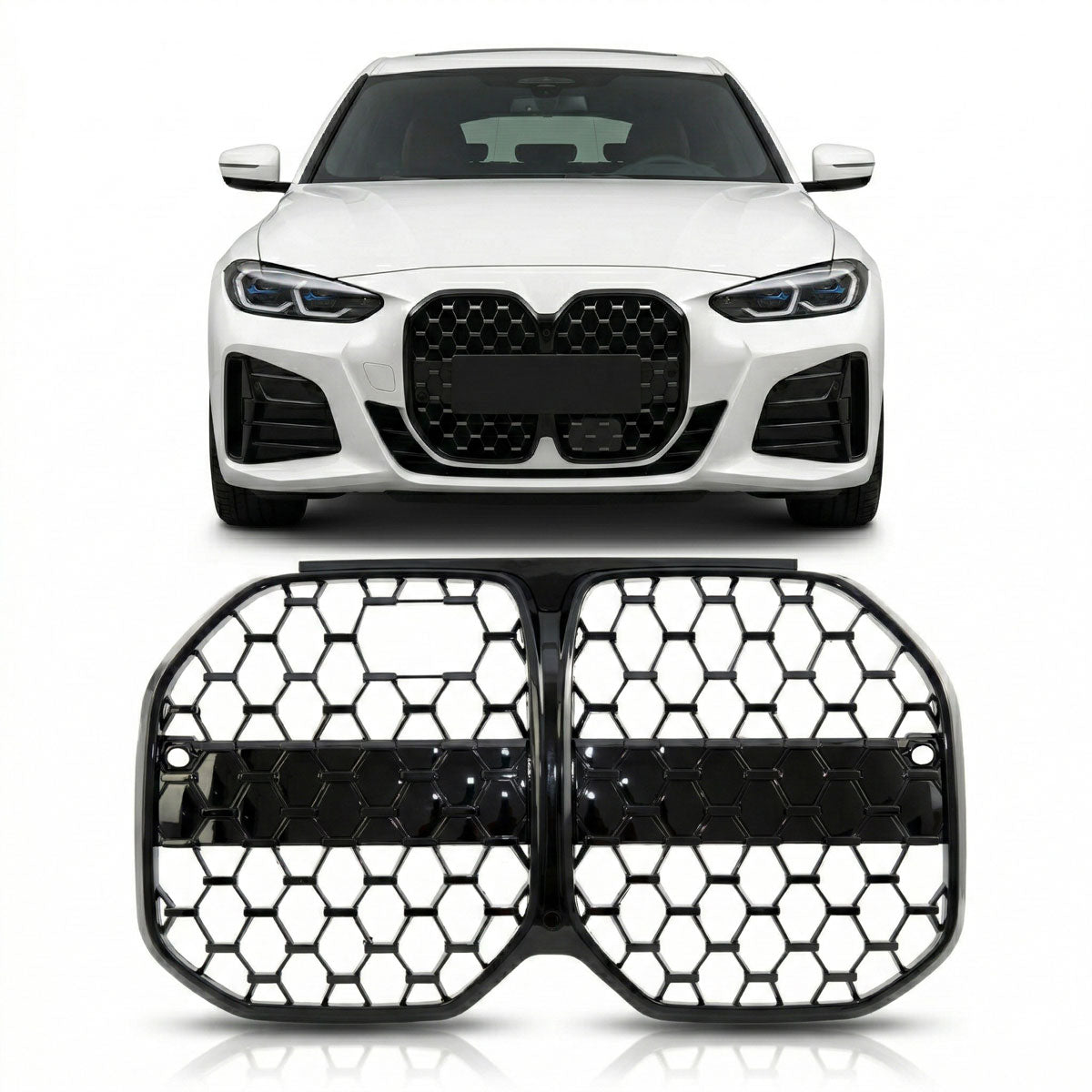 Gloss Black Front Grille with ACC passend für BMW 4 Series G26 2021+ – Bild 1