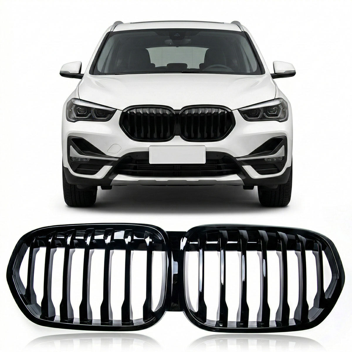 Front Grille Gloss Black Single Line passend für BMW X1 F48 2019-2022 – Bild 1