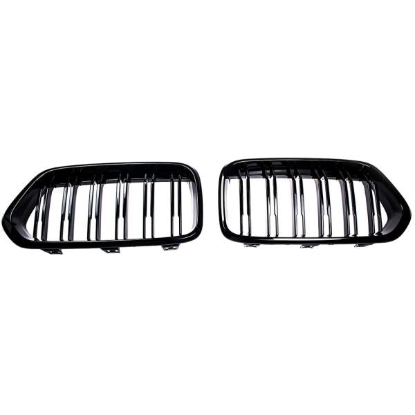 Sportgrill Kühlergrill Doppelsteg kompatibel mit passend für BMW X2 F39 17-23 glanz schwarz
