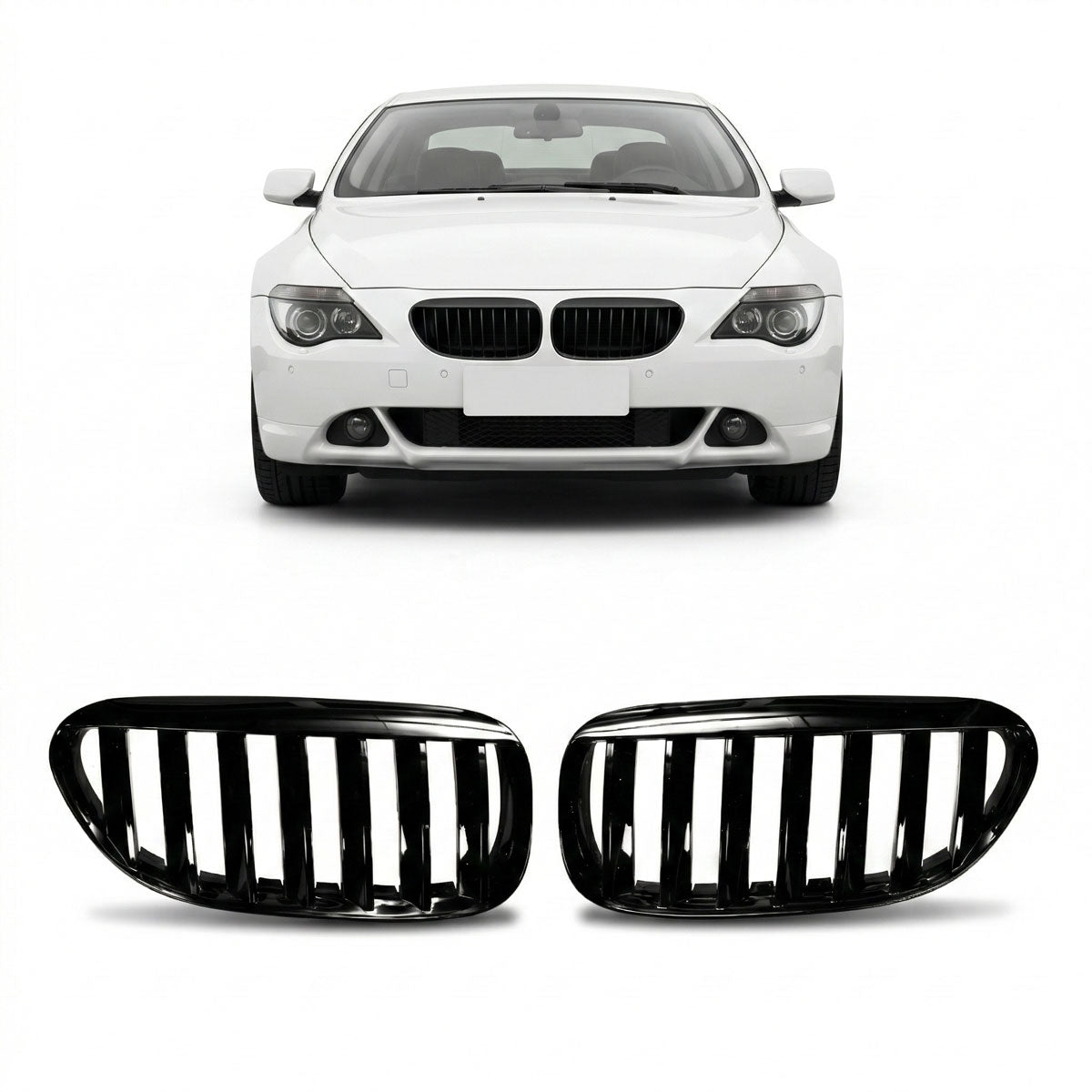 Front Grille Single Line Gloss Black passend für BMW 6 Series E63 E64 2003-2010 – Bild 1