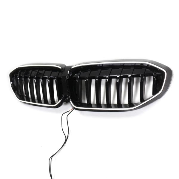 LED-Kühlergrill mit einer Lamelle in Hochglanz schwarz passend für BMW 3er G20 G21 19-22