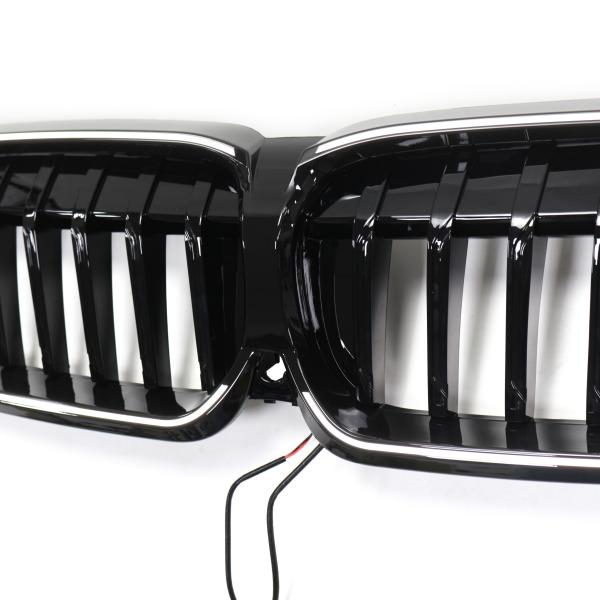 LED-Kühlergrill mit einer Lamelle in Hochglanz schwarz passend für BMW 3er G20 G21 19-22