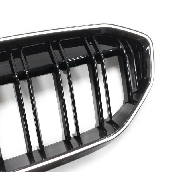 LED-Kühlergrill mit Doppelrippe in Hochglanz schwarz passend für BMW 3er G20 G21 19-22