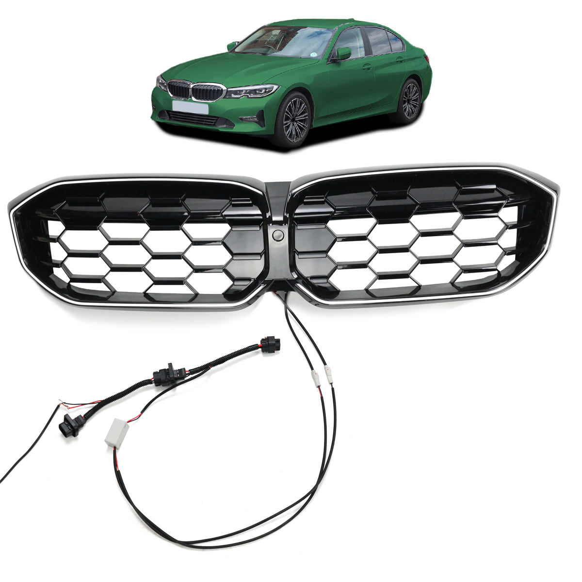 LED Diamond Gloss Black Grille passend für BMW 3 Series G20 LCI 2023+ – Bild 1