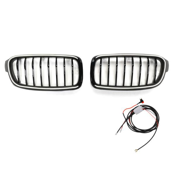 LED KÜHLERGRILL GRILL passend für BMW 3ER F30 F31 AB 11-19 SCHWARZ GLANZ