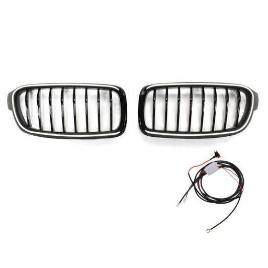 LED KÜHLERGRILL GRILL passend für BMW 3ER F30 F31 AB 11-19 SCHWARZ GLANZ