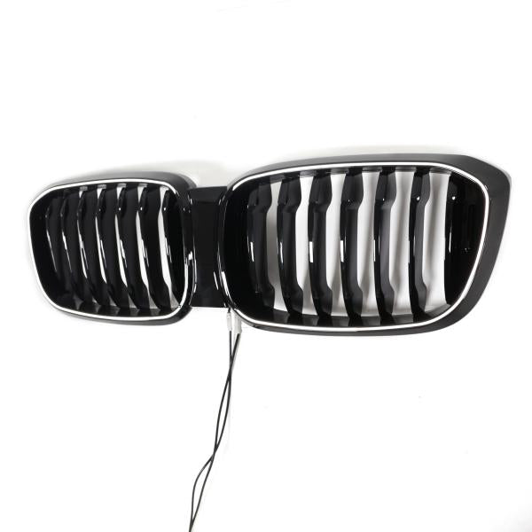 LED-Kühlergrill in Schwarz glänzend passend für BMW X3 X4 Serie G01 G02 2018–2021