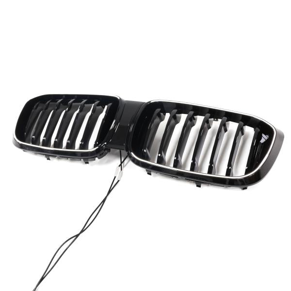 LED-Kühlergrill in Schwarz glänzend passend für BMW X3 X4 Serie G01 G02 2018–2021