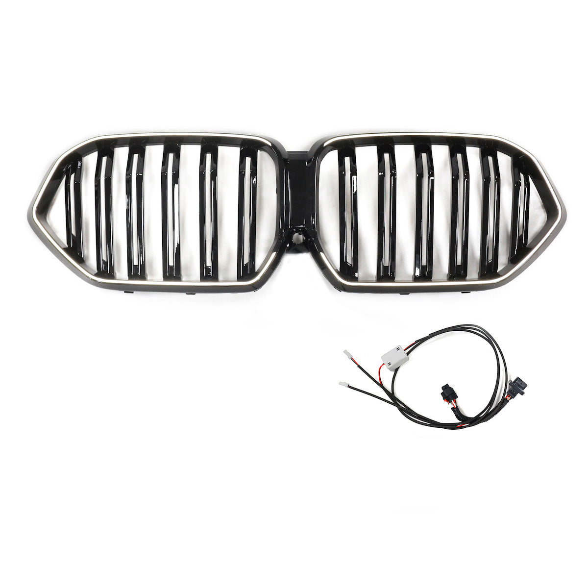 LED Twin Slat Gloss Black Grille passend für BMW X6 G06 2019-2023 – Bild 2