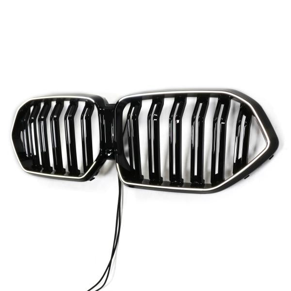 LED Kühlergrill Doppelsteg schwarz hochglanz auch Kamera passt passend für BMW X6 G06