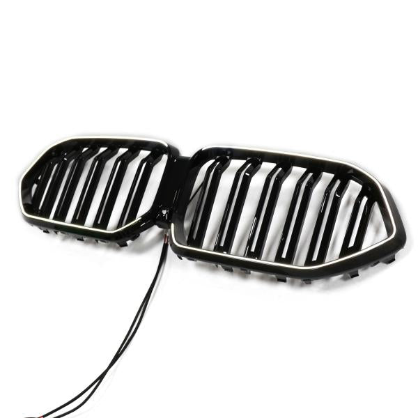 LED Kühlergrill Doppelsteg schwarz hochglanz auch Kamera passt passend für BMW X6 G06