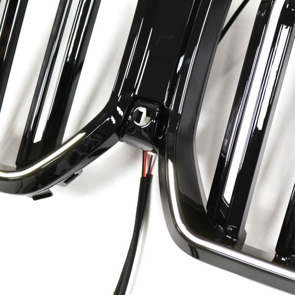 LED Kühlergrill Doppelsteg schwarz hochglanz auch Kamera passt passend für BMW X6 G06