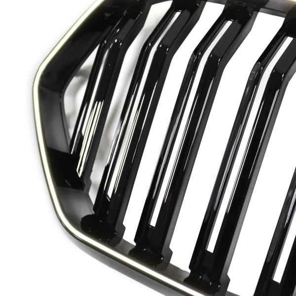 LED Kühlergrill Doppelsteg schwarz hochglanz auch Kamera passt passend für BMW X6 G06