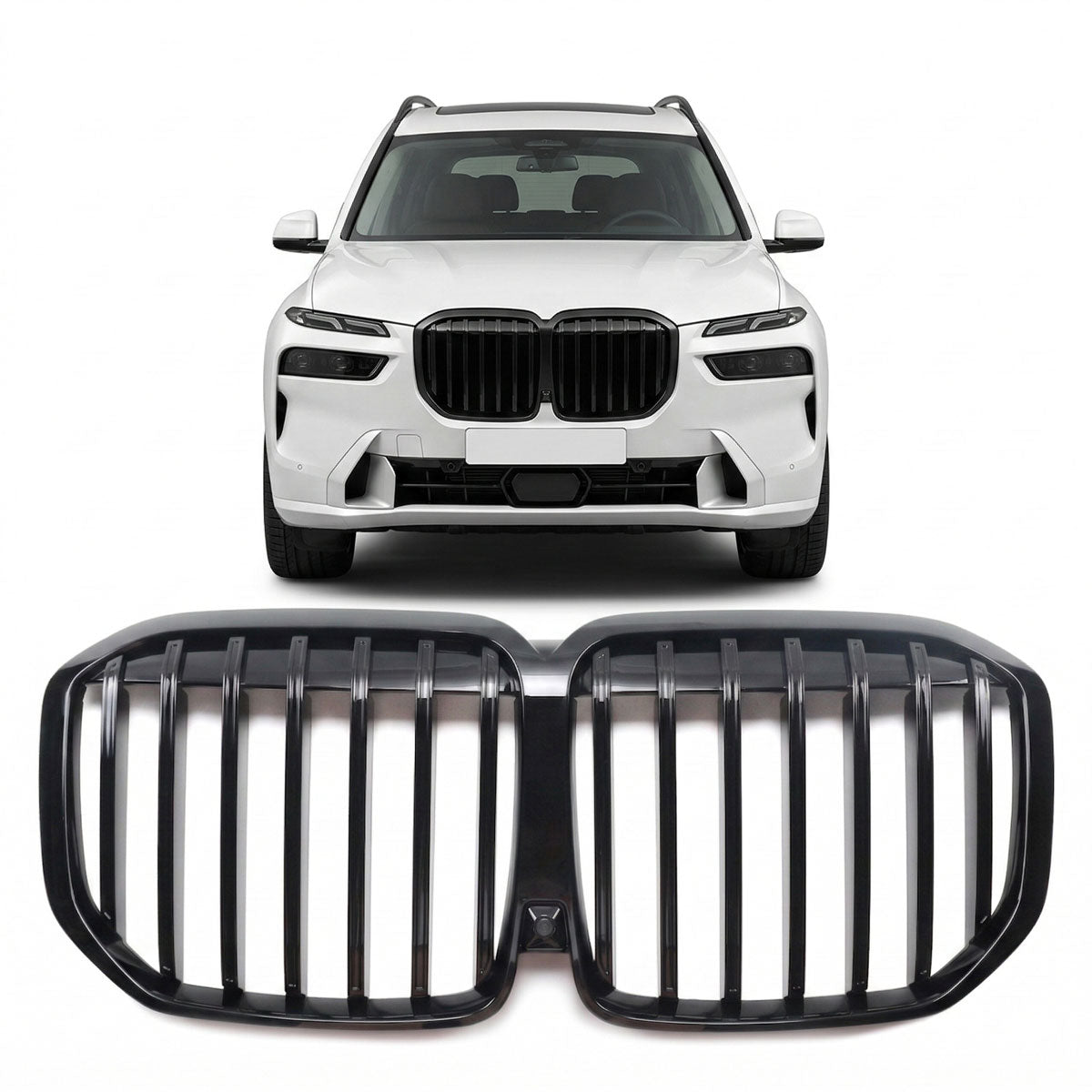 Single Slat Front Grille Gloss Black passend für BMW X7 G07 LCI 2022+ – Bild 1