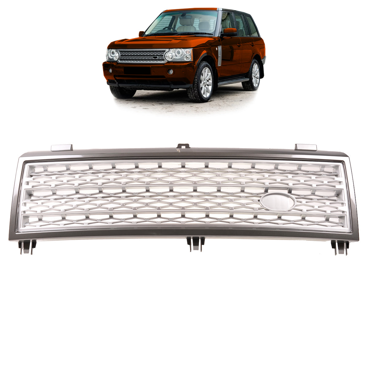 Sport Grille Grey & Silver passend für Land Rover Range Rover III L322 2002-2006 – Bild 1