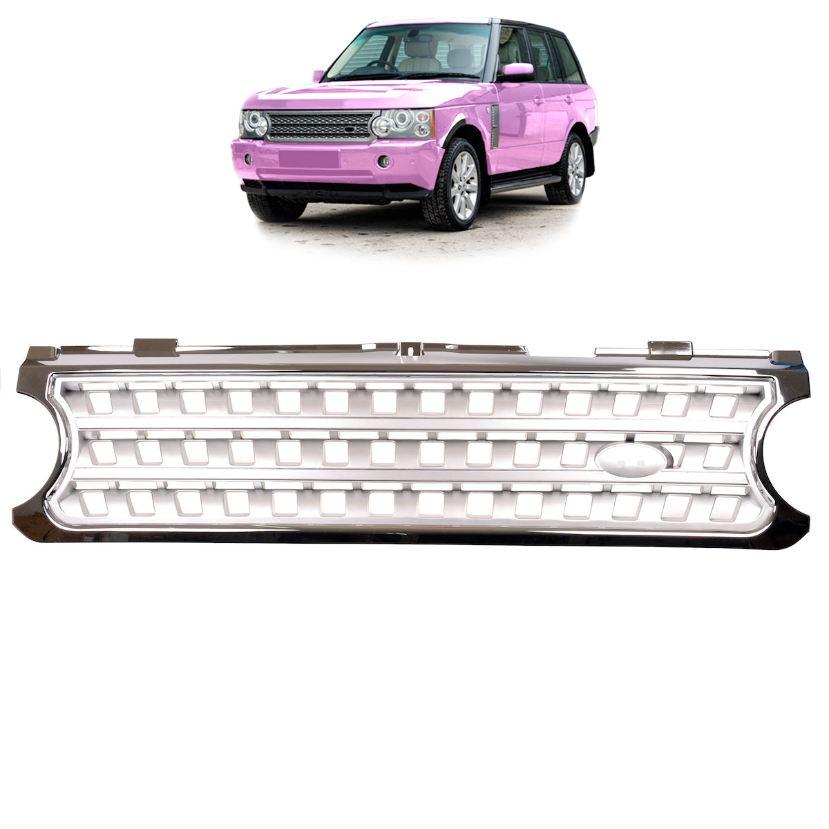 Sport Grille Chrome & Silver passend für Land Rover Range Rover III L322 2006-2010 – Bild 1
