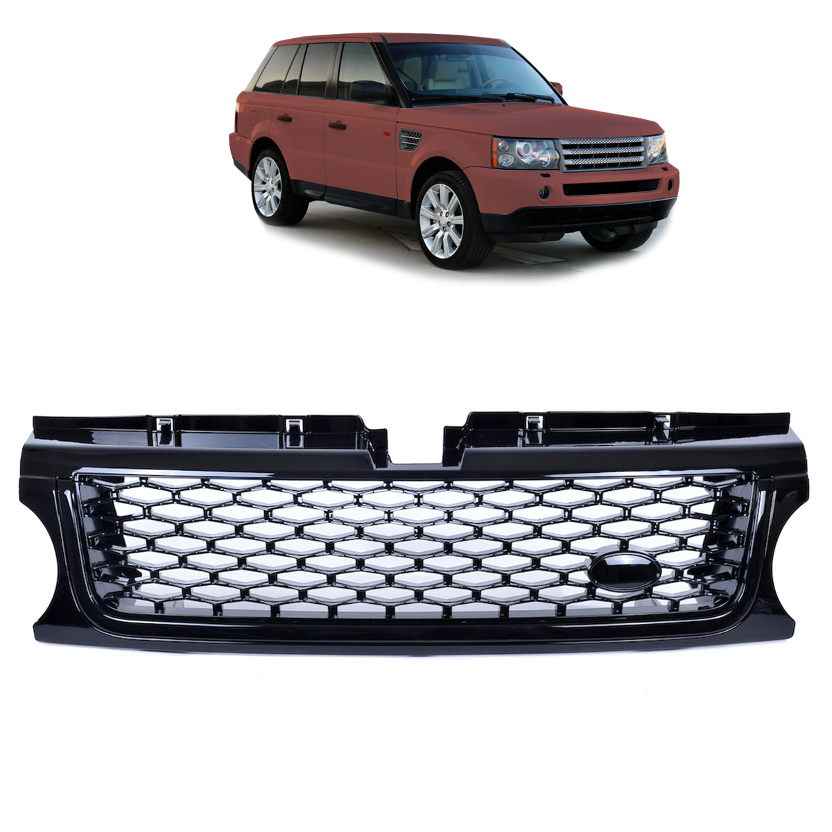 Front Grille Gloss Black passend für Range Rover Sport L320 2010-2013 passend für Land Rover – Bild 1