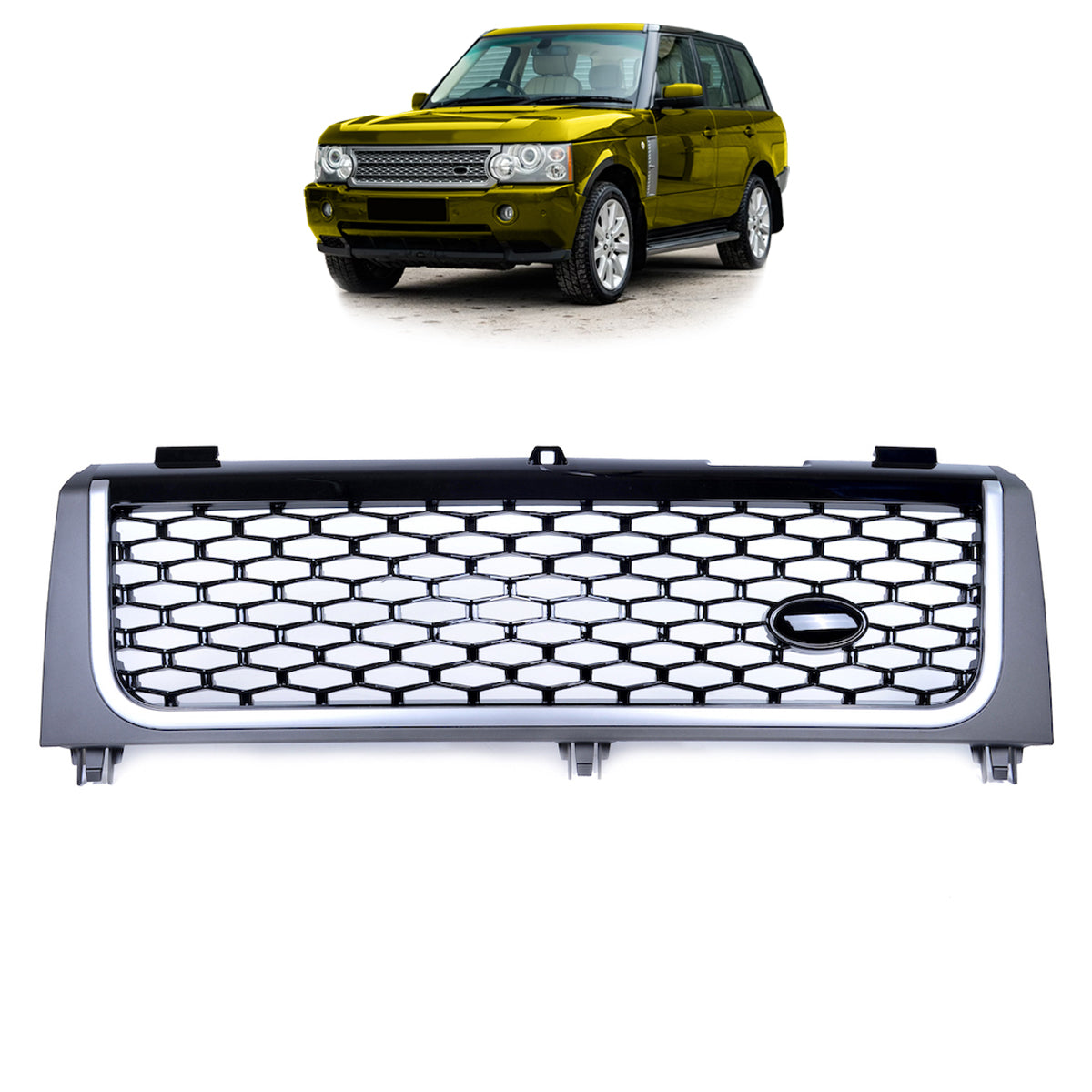 Gloss Black Front Grille passend für Range Rover III L322 2002-2005 passend für Land Rover – Bild 1