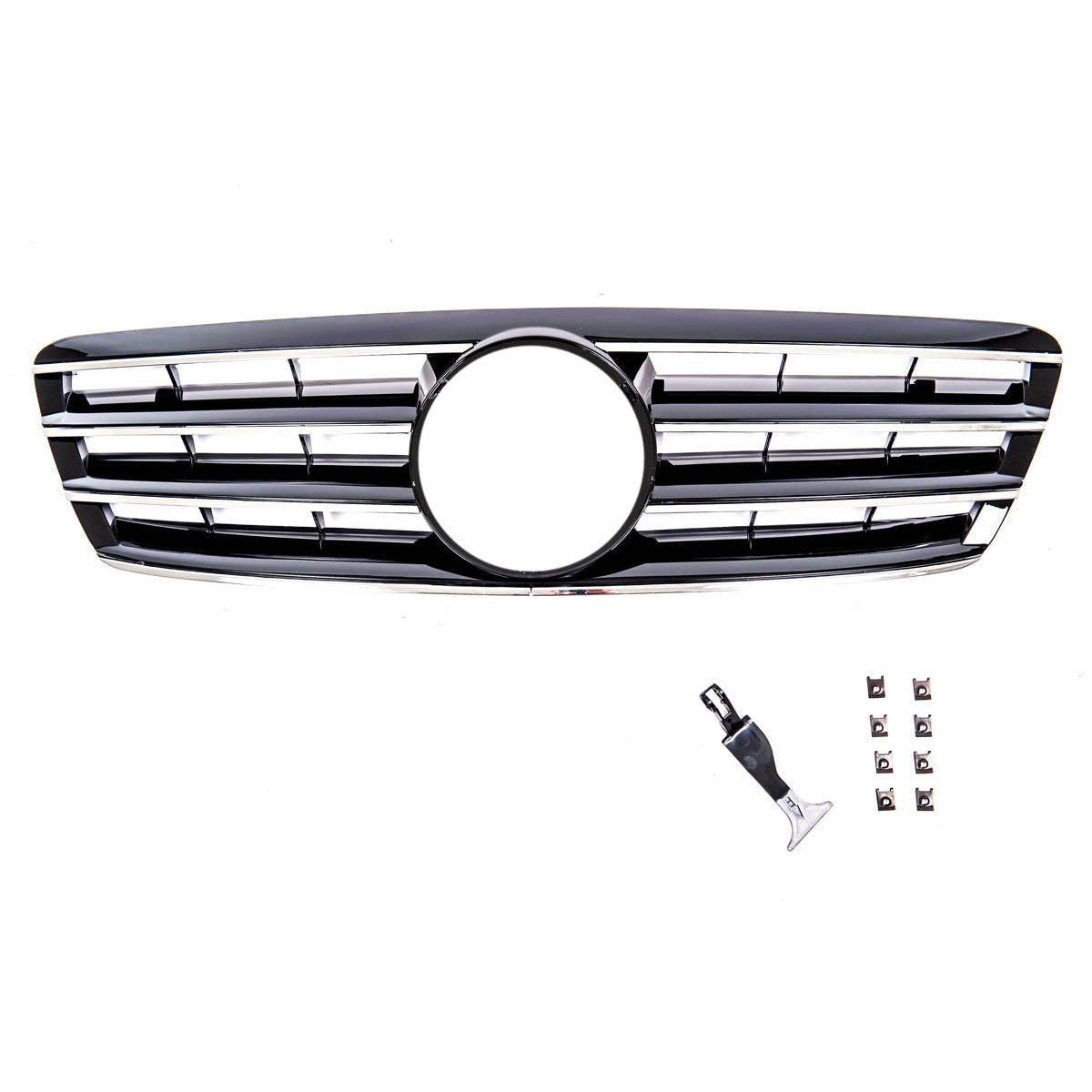 Front Grille Chrome & Black 4S passend für Mercedes C-Class W203 2000-2007 – Bild 2