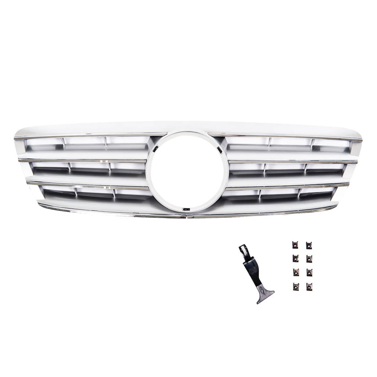 Front Grille Silver 4S passend für Mercedes C-Class W203 2000-2007 – Bild 2
