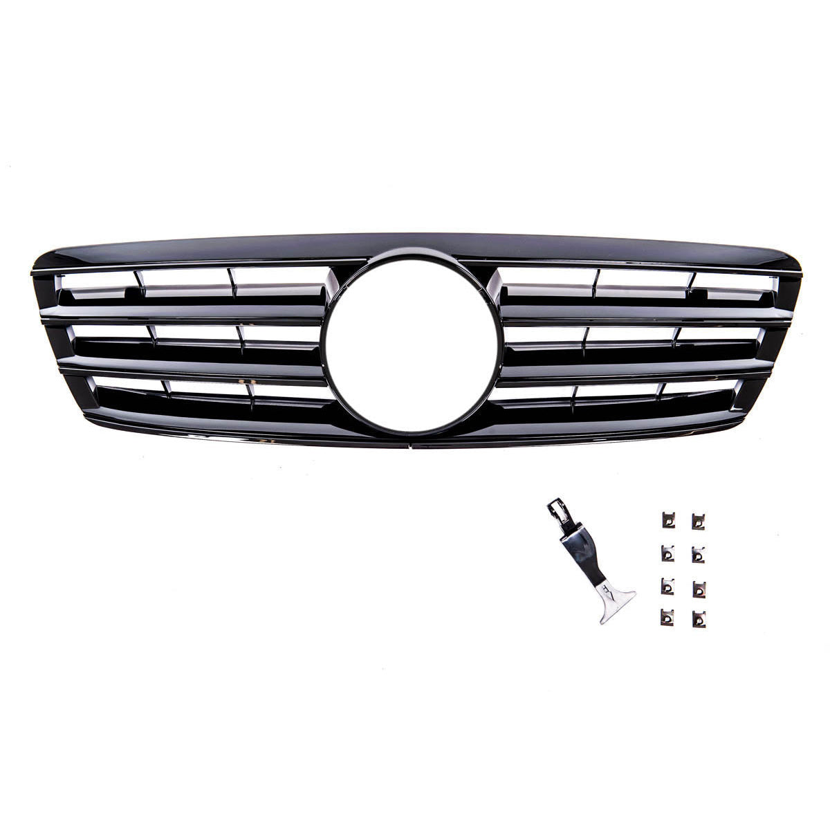 Gloss Black Front Grille passend für Mercedes C-Class W203 2000-2007 – Bild 2