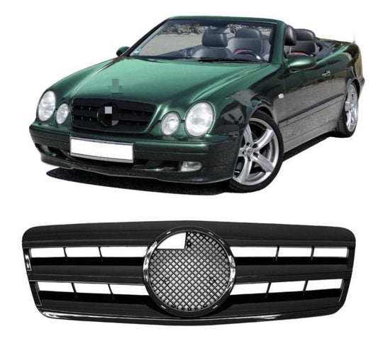 Passt für CLK W208 C208 A208 Gitter Grill Kühlergrill Schwarz glänzend 1997-2003