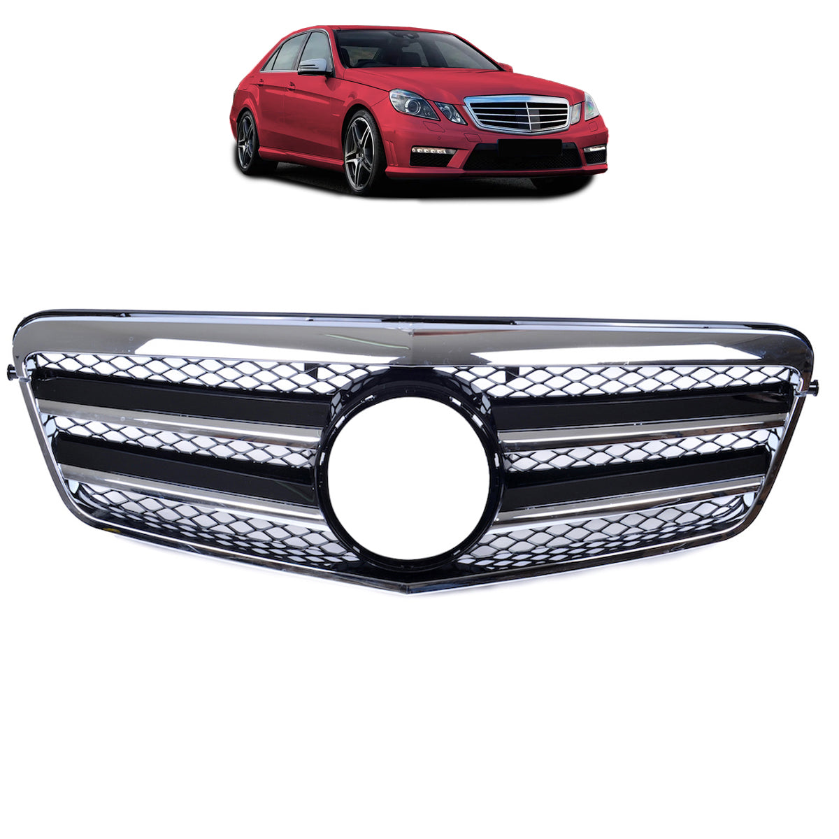 Front Grille Chrome & Black passend für Mercedes E-Class W212 2009-2013 – Bild 1