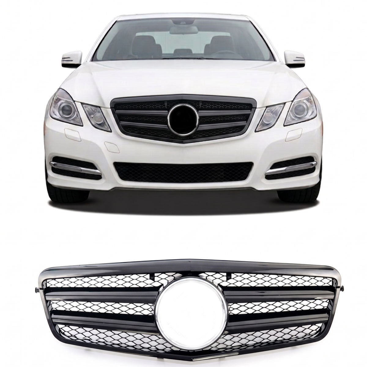 Front Grille Gloss Black passend für Mercedes E-Class W212 Sedan 2009-2013 – Bild 1