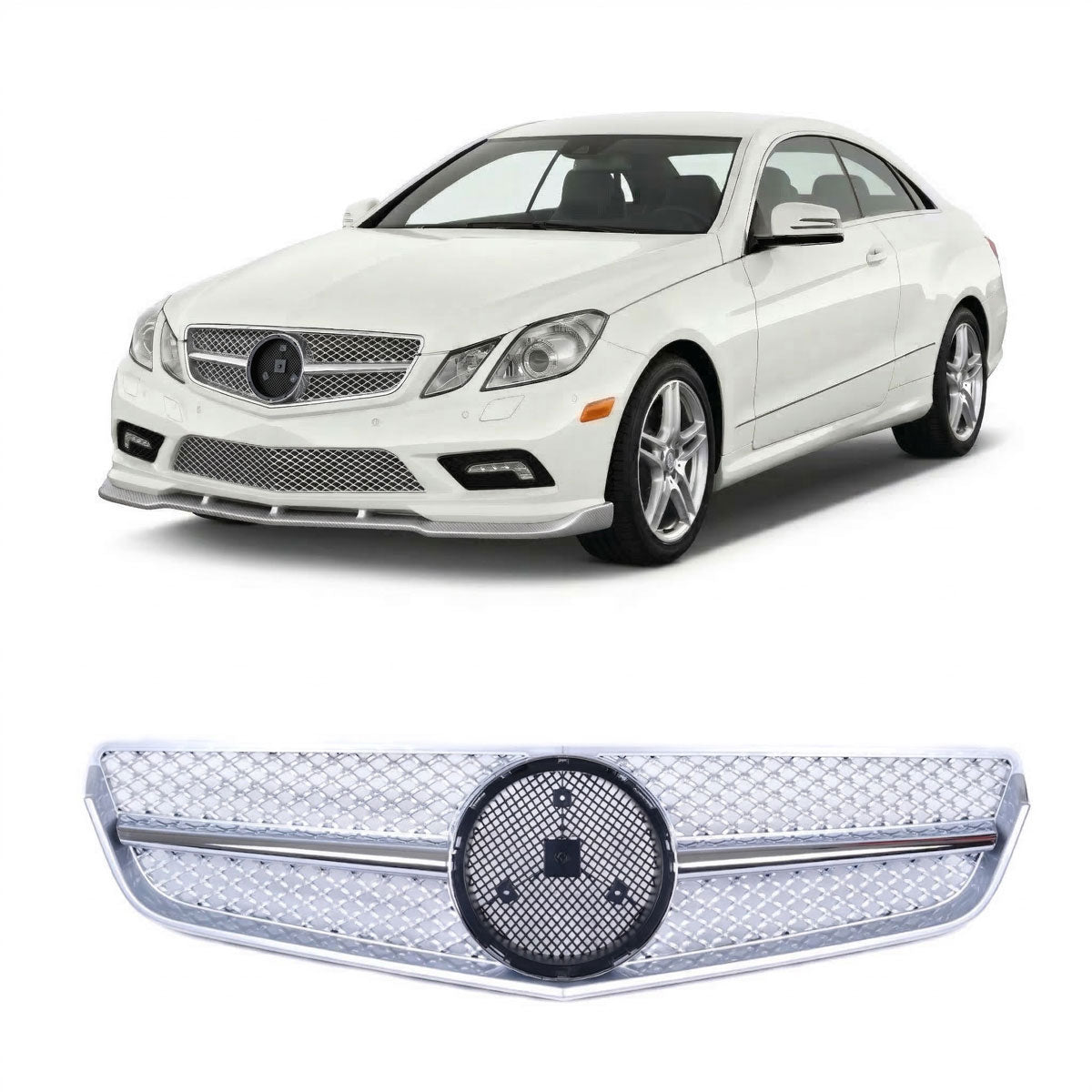 Sport Grille Chrome & Silver passend für Mercedes E-Class C207 A207 2009-2013 – Bild 1
