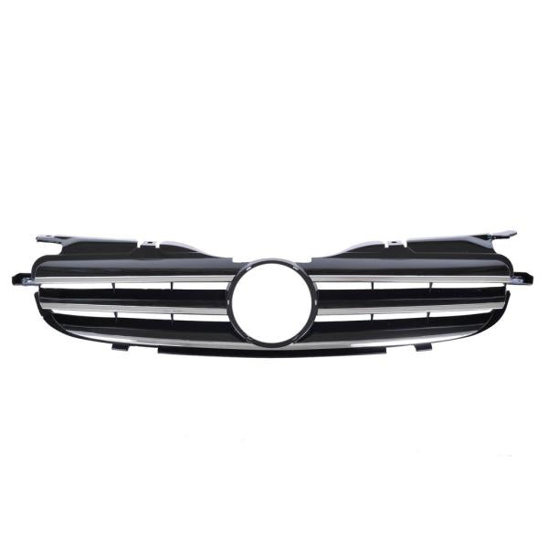 Kühlergrill hochglanz Schwarz + Chromleiste passend für Mercedes SLK R170 96-04