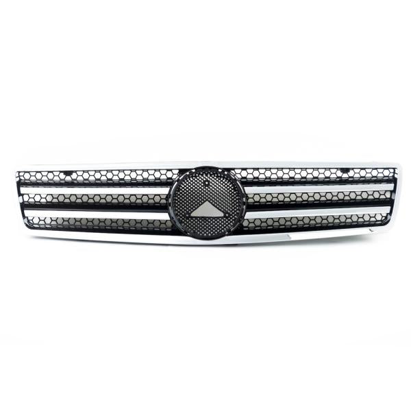Sport Kühlergrill Chrom Schwarz glanz passend für Mercedes Benz SL (R129) ab 1989-2001