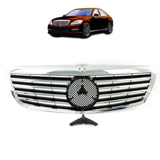 Sport Kühlergrill Chrom Silber passend für Mercedes Benz S-Klasse (W221) ab 2005-2006