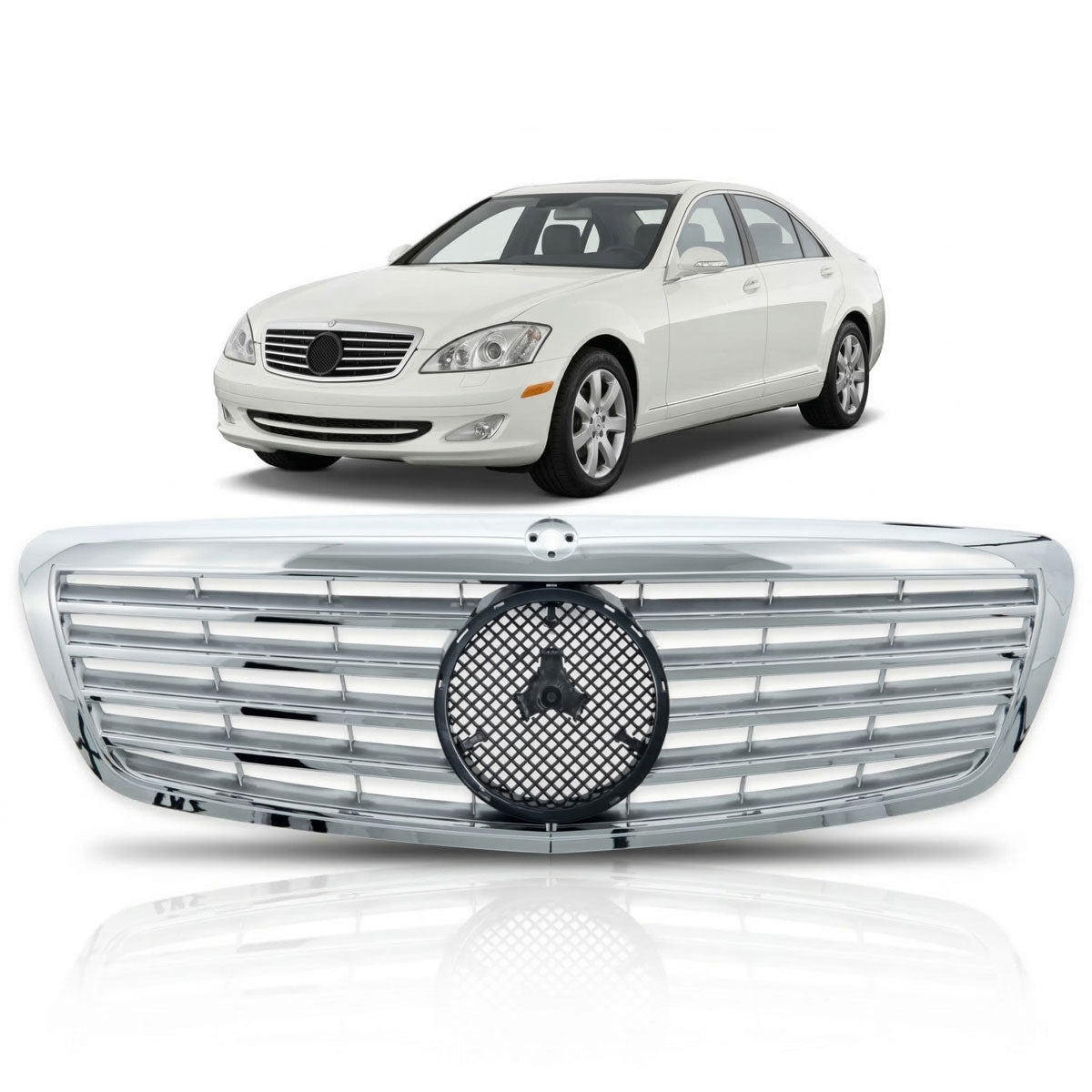 Sport Grille Chrome & Silver passend für Mercedes S-Class W221 2005-2009 – Bild 1