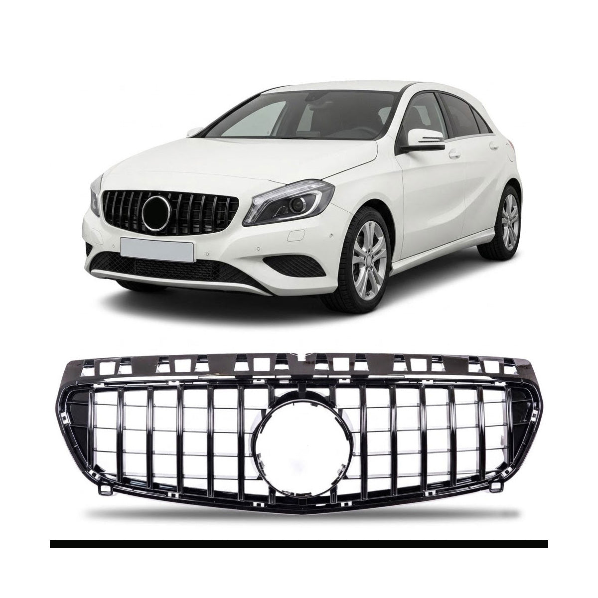 GT Gloss Black Front Grille passend für Mercedes A-Class W176 2012-2015 – Bild 1